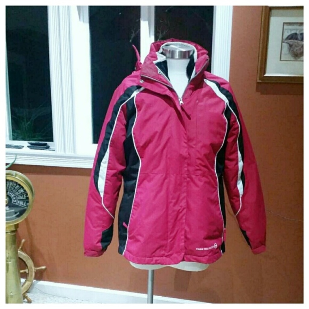 Free Country hot pink/black ski jacket